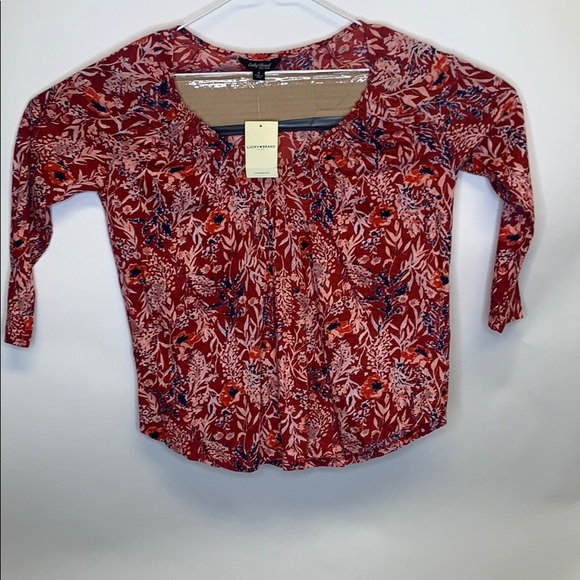 Lucky Brand Red and Blue flowered blouse. - Picture 1 of 5